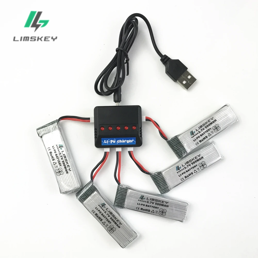 

Lipo Battery 3.7v 500mAh for E50 E50S T37 H37 ELFIE Drone RC Helicopter Li-Battery +5in1 Charger Spares Part