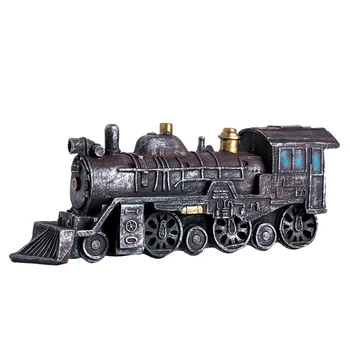 

1PC Engine Ornament Retro Funny Creative Resin Railway Engine Model Ornament Craft Decoration for Home Store