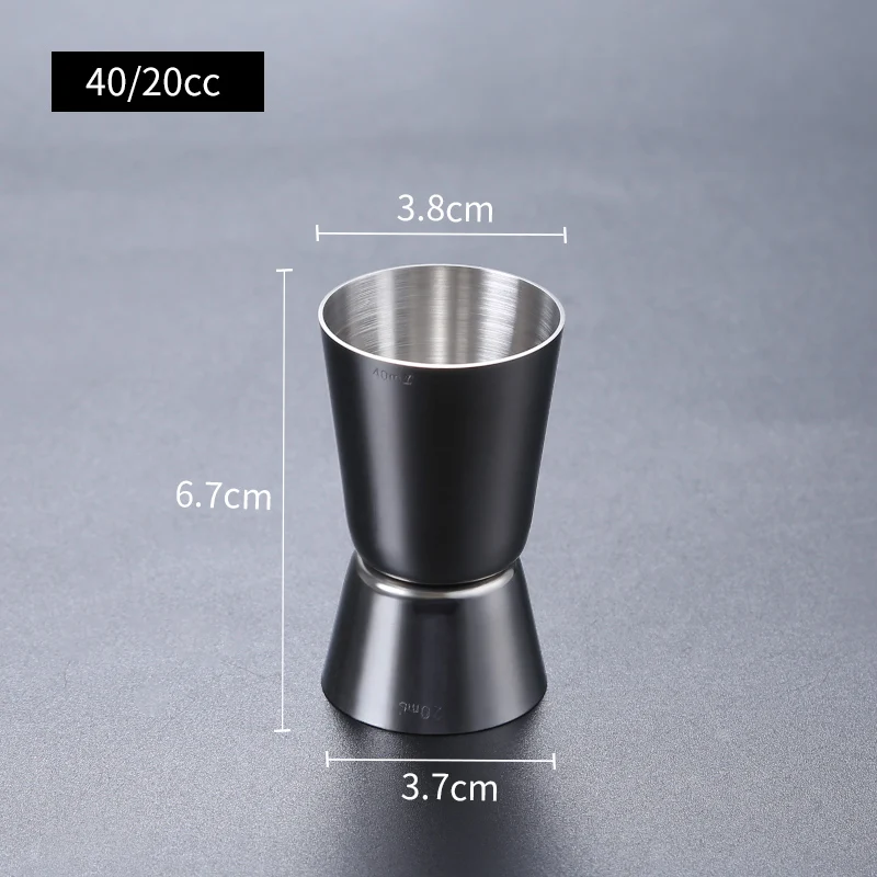 20X40ML Шейкер для коктейлей из нержавеющей стали, мерная чашка, двойной стакан для напитков, мерка для коктейлей, кухонные гаджеты - Цвет: 20X40ML