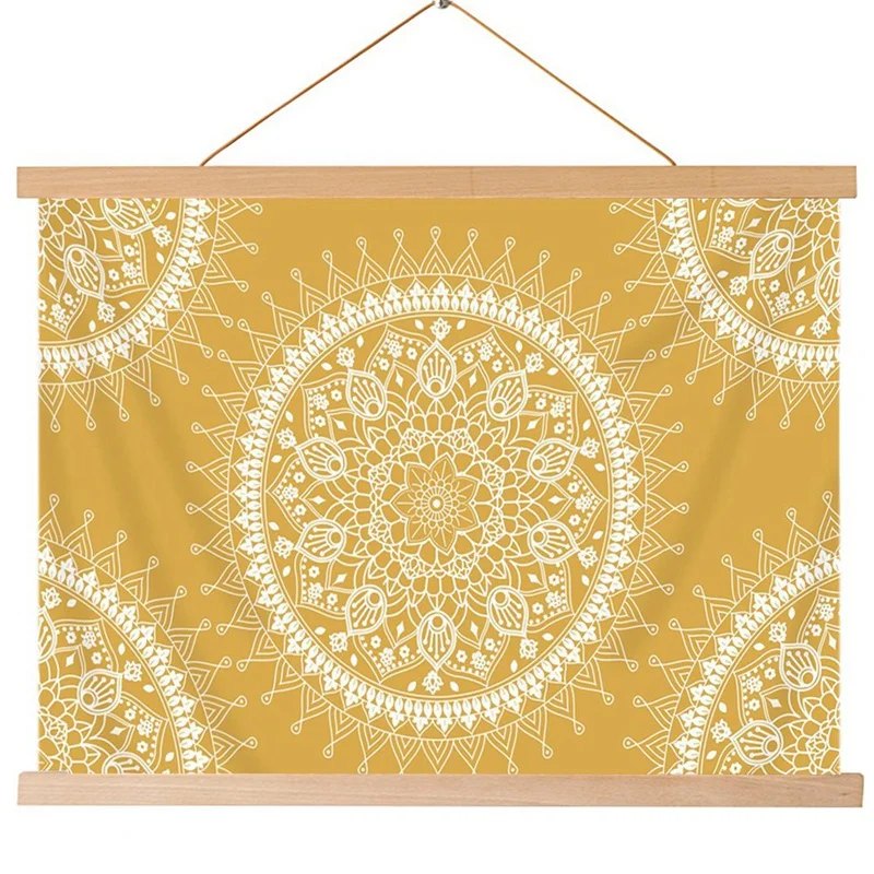 

Bohemian Tapestry, Mandala Hippie Popular Wall Hanging Tapestry Warm Golden Orange Beach Blanket