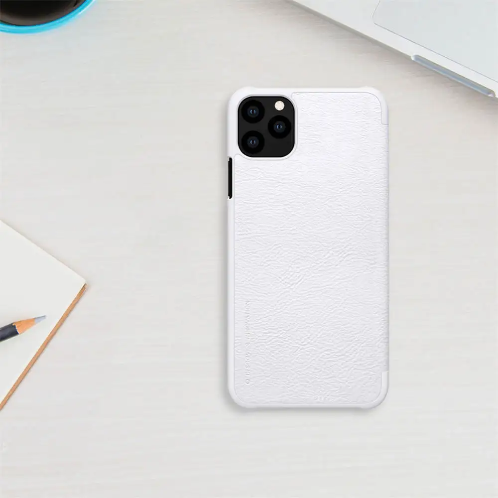 Кожаный флип-чехол Nillkin Qin с карманом для карт, Ультратонкий чехол для Apple iPhone 11 Pro Max XS X XR 7 8 Plus