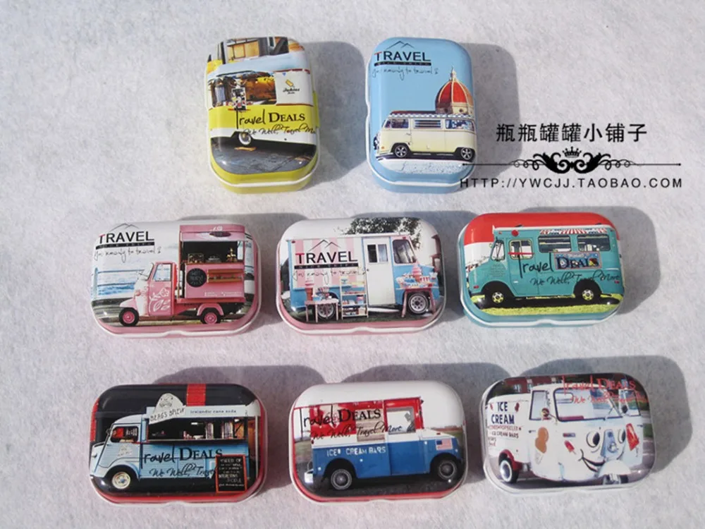 

ALL KIND OF CAR DESIGN Printing Mini Pill Case Collectable mini Box Diy storage box Small lipstick case small tin box 32pcs/box
