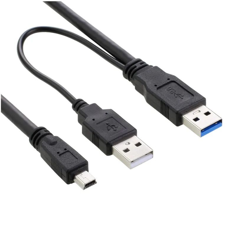 USB 3.0 Type A с источником питания для мини 10 контактного кабеля Y разветвитель 2 в 1 3 0