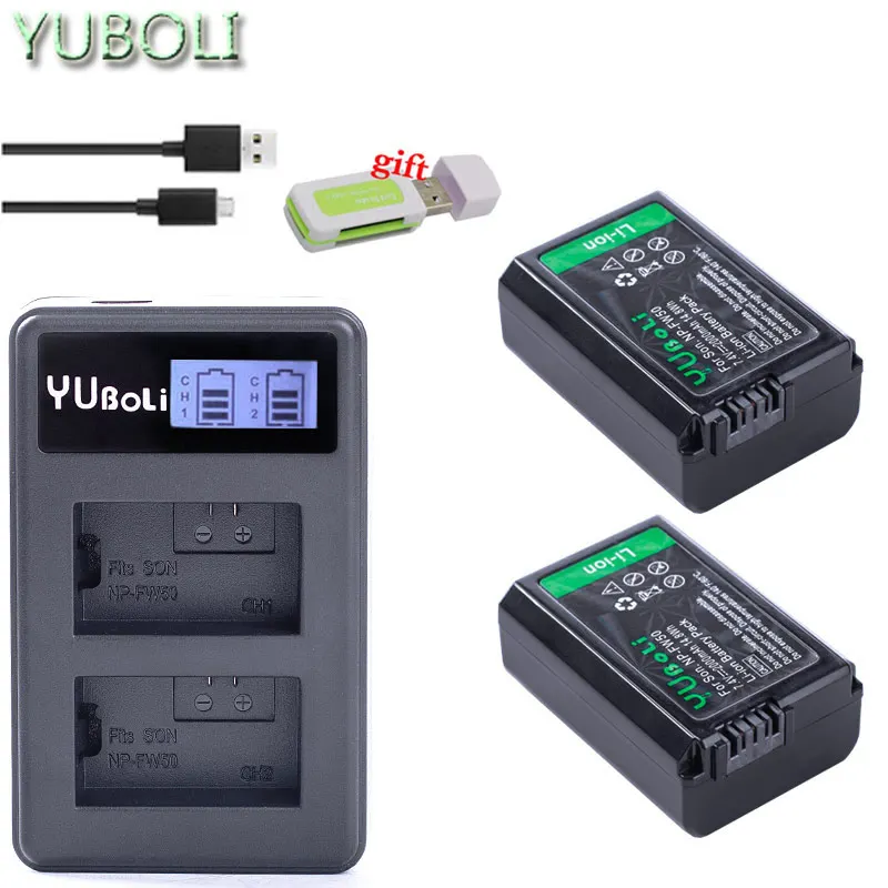 

2x NPFW50 NP-FW50 NP FW50 Battery + LCD Charger For Sony NEX-7 NEX-5N NEX-F3 NEX-3D NEX-3DW NEX-3K NEX-5C NEX-5DB Alpha 7R II