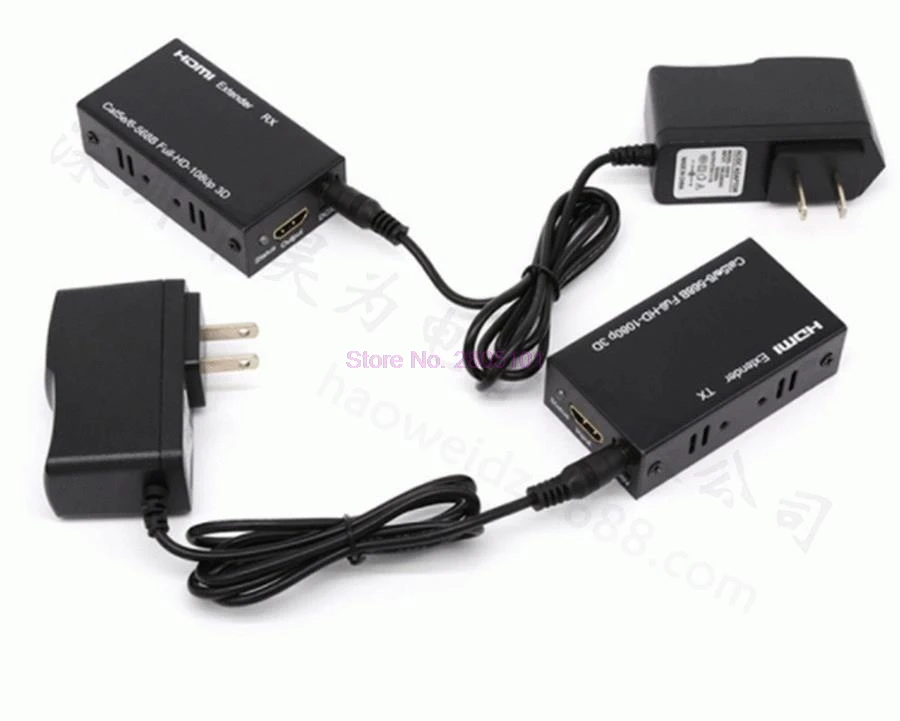 Dhl или fedex 20 шт. HDMI удлинитель 1080P TX/RX 60M CAT6 RJ45 Ethernet кабель Поддержка 3D для HDTV DVD