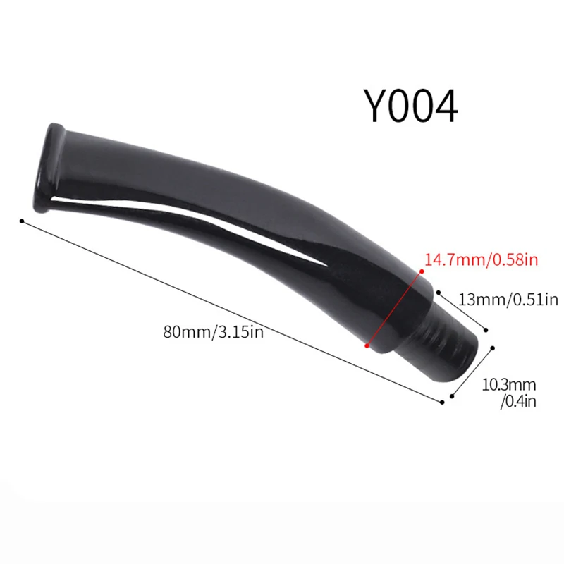 1pcs Black Acrylic Mouthpieces Pipe Stems Tobacco Pipe Stem for Smoking Tool Accessories Bent Taper 9mm Filter DIY Holder 3