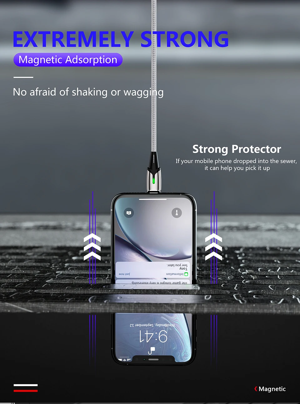 ZRSE 3m 2M 1M Магнитный кабель Micro USB кабель для iPhone samsung Магнитный зарядный светодиодный 3A Синхронизация данных Быстрая зарядка type C кабели