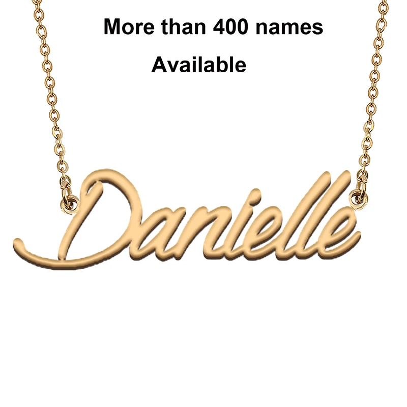 

Cursive Initial Letters Name Necklace for Danielle Birthday Party Christmas New Year Graduation Wedding Valentine Day Gift