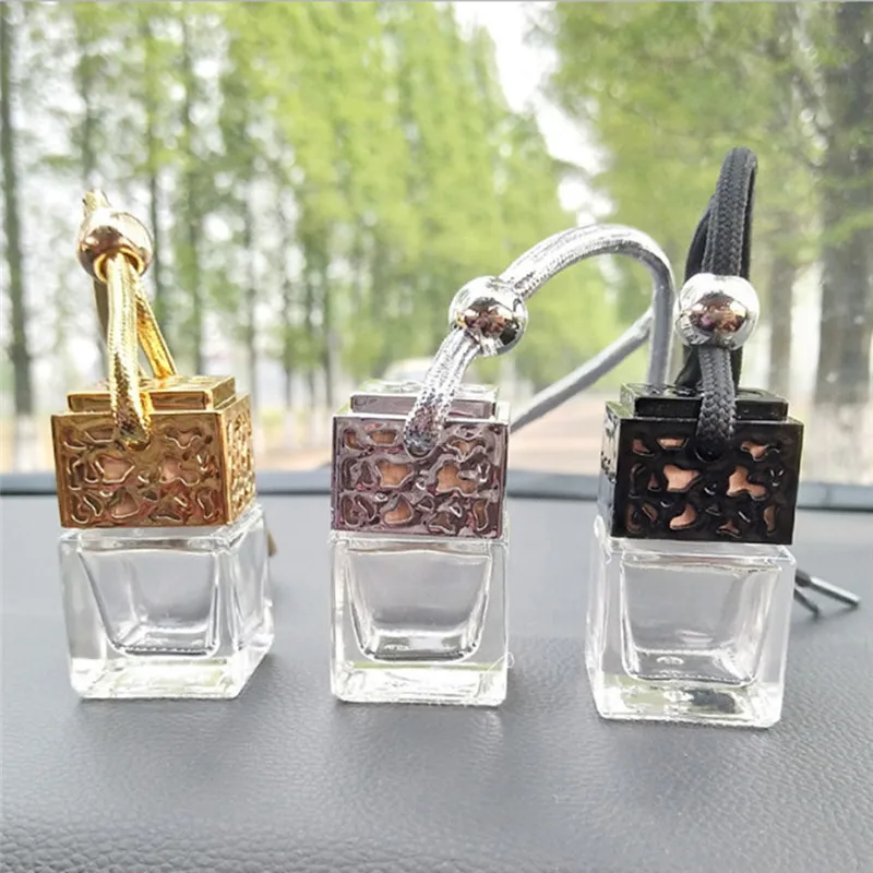 Car Hanging Air Freshener Diffuser Fragrance Clear Glass Empty Perfume Bottle Essential Oil Bottle Perfume Bottles For Car Goods