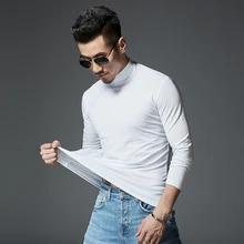 

Men's Casual Underwear Slim Turtleneck Long Sleeve Tops Pullover T-Shirt Solid Color Turtleneck Thermal Pullover