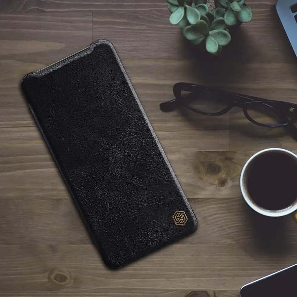 Oneplus 7T Flip Case One Plus 7T Flip Cover NILLKIN QIN Series Flip Leather Case For Oneplus 7T Phone Bag Case with Card Pocket