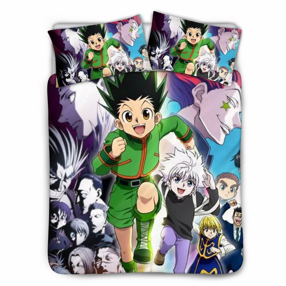 3個アニメハンター ハンターキルアzoldyck寝室のインテリアカバー子供のための布団カバーと枕少年漫画デザインベッドリネン 寝具セット Aliexpress