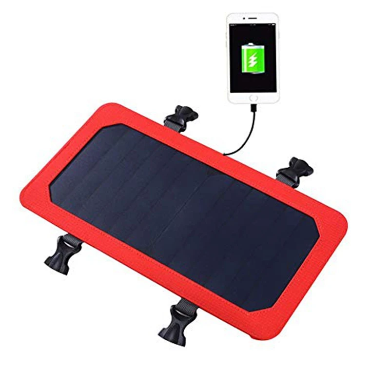 Solar Backpack With Removable Solar Panel Multifunctional Solar Bag For Travel Camping Hiking Red
