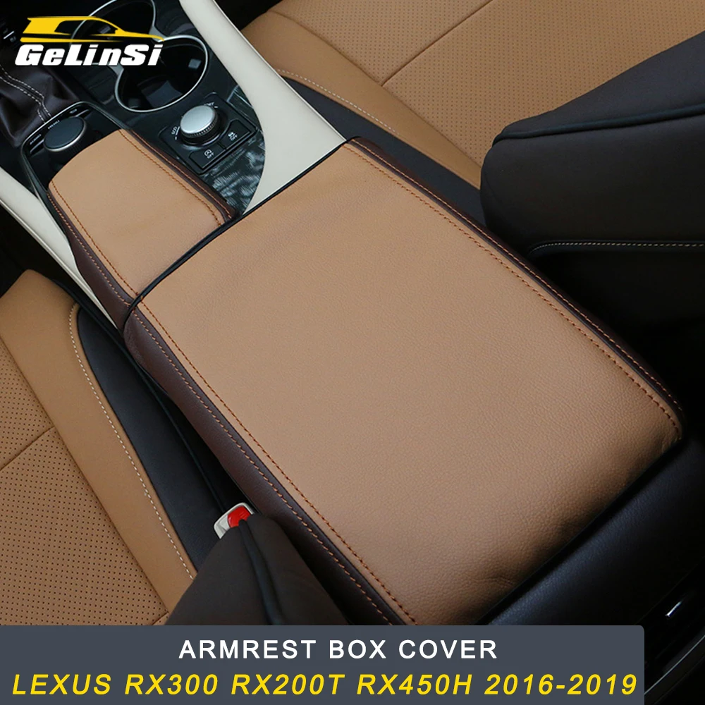 Gelinsi Armrest Box Protector Cover Leather Mat Cushion Interior Accessories for Lexus RX300 RX200t RX450h- Car Care