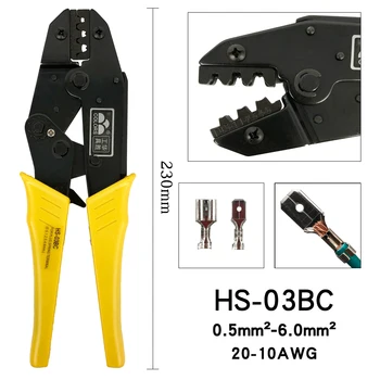 Alicates de crimpado de HS-03BC, herramienta de prensado, tapa/terminales de Cable Coaxial, Kit de reparación eléctrica multifuncional 2