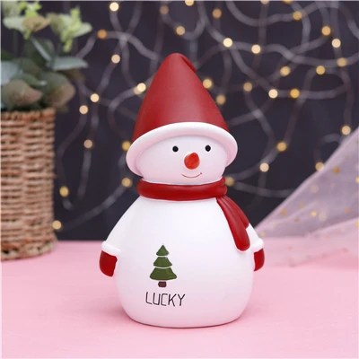 Snowman Классическая Рождественская фигурка украшение дома Снеговик копилка ребенок Рождественский подарок Фигурка Санта Клауса орнамент Лось копилка - Цвет: Snowman