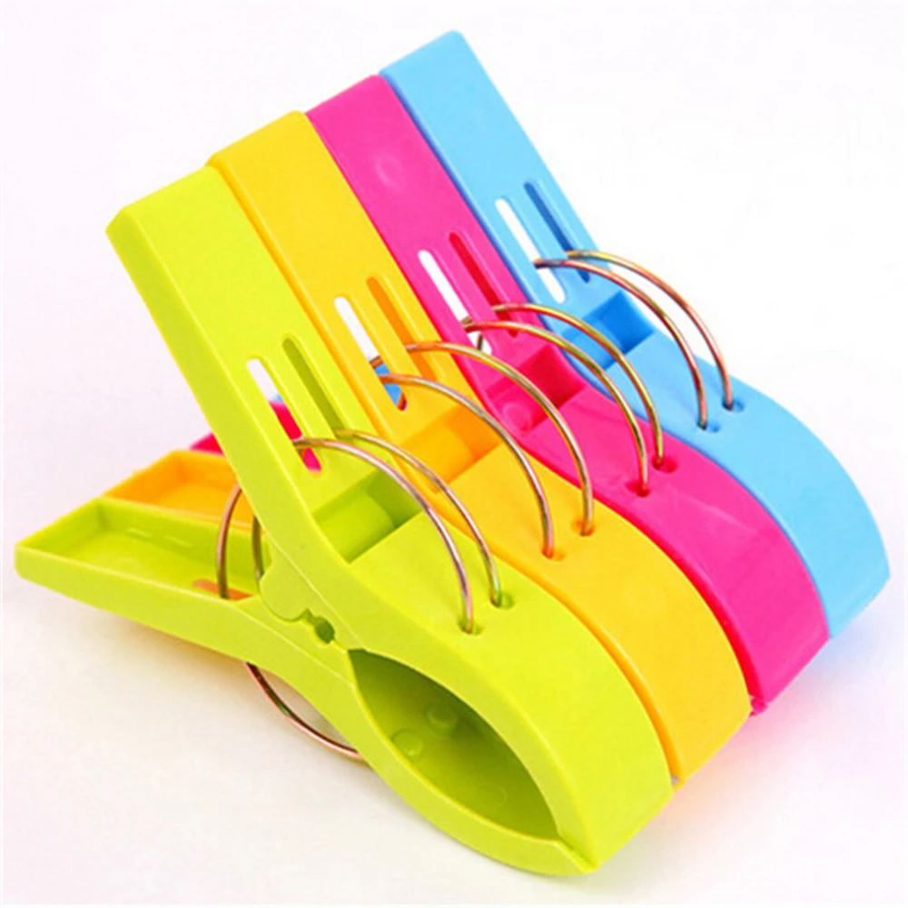 4 шт. пластиковые цветные прищепки для одежды пляжное полотенце зажим белья