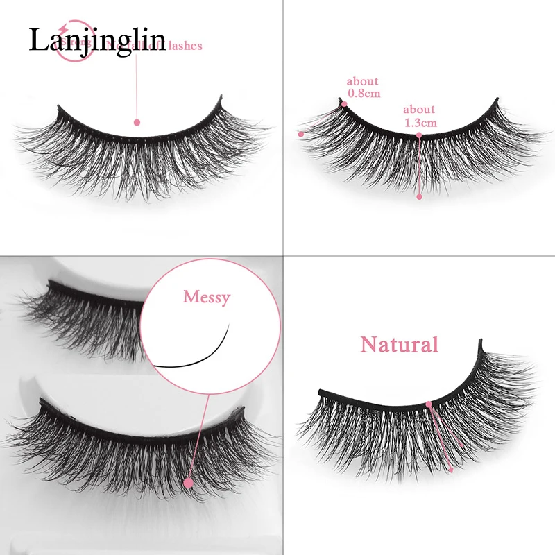 LANJINGLIN 10 коробок, норковые ресницы, натуральные длинные накладные ресницы,, ручная работа, мягкие 3d/5d норковые ресницы, макияж, 5 пар, искусственные ресницы