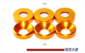 

Multi color aluminum alloy metal gasket countersunk flat head umbrella head screw gasket wear resistant scratch drawing 5PCS