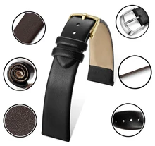 Aliexpress - Genuine Cowhide Leather Watchband Smooth Watch Band 4 Color Available Vintage 22mm 20mm 18mm 16mm Pin Buckle For Rolex IWC Omega