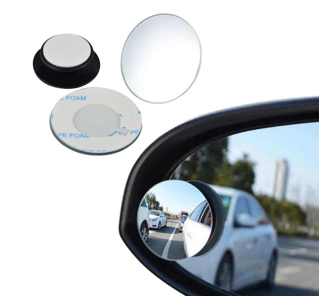 360 Degree HD Car Blind Spot Mirror Adjustable Rearview Convex Mirror for Car Reverse Wide Angle Vehicle Parking Rimless Mirrors