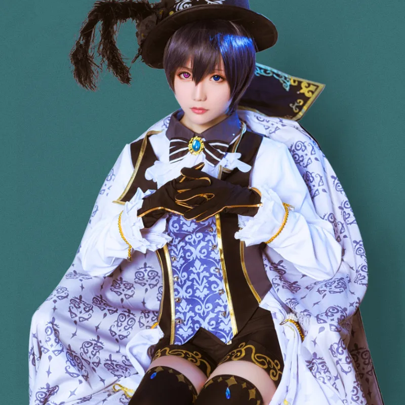 Черный Дворецкий Ciel Phantomhive Dream 100, Пробуждение от солнца, карнавальный костюм, мужская одежда на Хэллоуин, полный комплект, аниме шляпа для костюмов