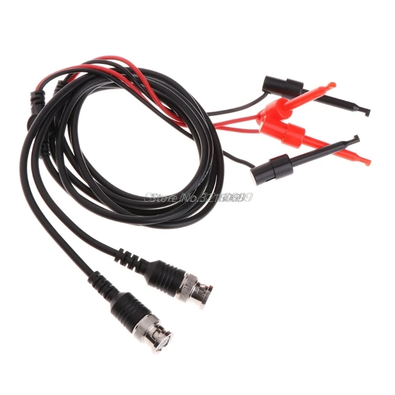 sh BNC Male Plug Q9 to Dual Plug Connector Hook Clip Test Probe Cable