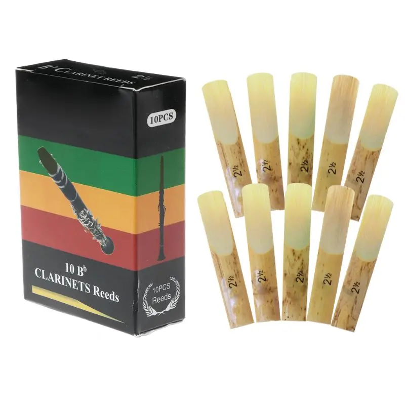 10pcs/set Bb Reeds Traditional Bamboo Reed Strength 2.0 / 2.5