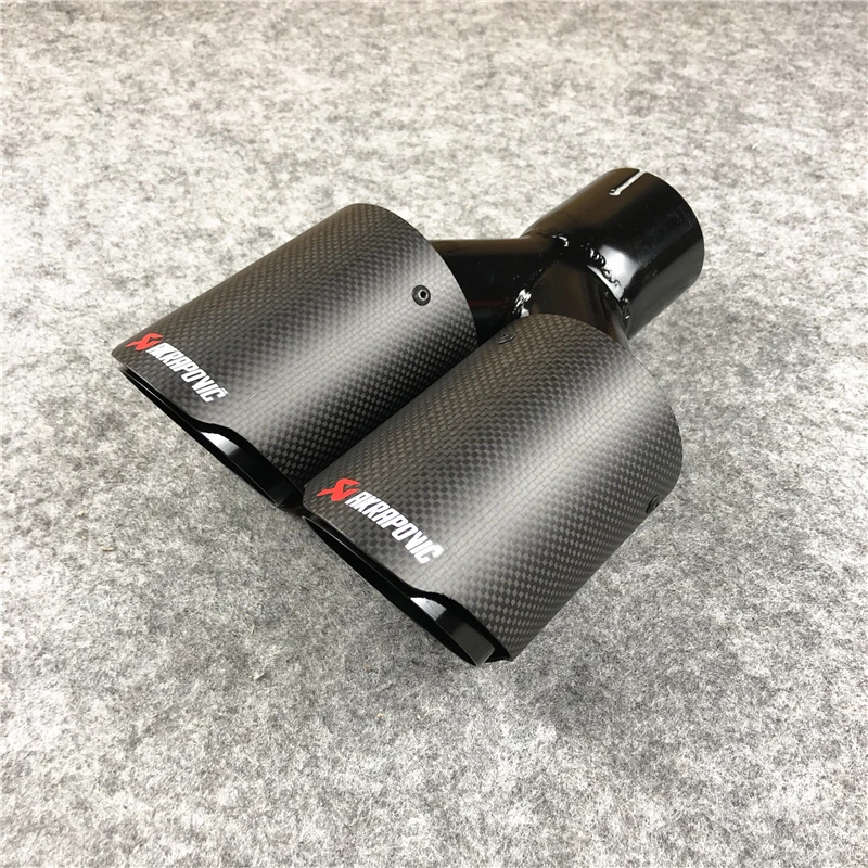 1 шт. Akrapovic матовый двойной выхлопной наконечник углеродное волокно Универсальный выхлопной трубы хвост автомобиля глушитель наконечники насадки хвост