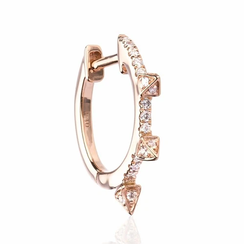 Rose Gold With Stone Moonmory, одиночные, острые, Karla, серьги-кольца для женщин, чистый 925 пробы, серебряный, Круглый, Круглый, обруч, Huggie, Серьги Brincos, шесть цветов - Окраска металла: Rose Gold With Stone
