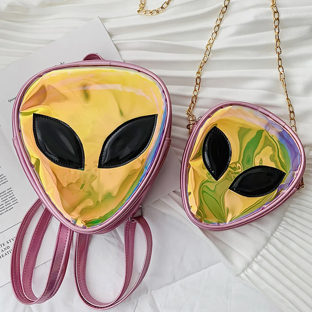 Kids Backpack Children Alien Transparent Jelly Bag Phone Coin Backpack Small Solid Color Backpack Student Phone Coin Bag 828
