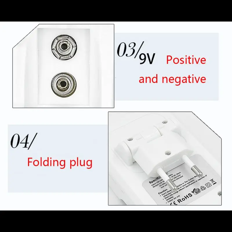 OOTDTY 4 слота быстрая Батарея Зарядное устройство для AA AAA 9V Ni-Cd-плеер комплект аккумуляторов US/EU