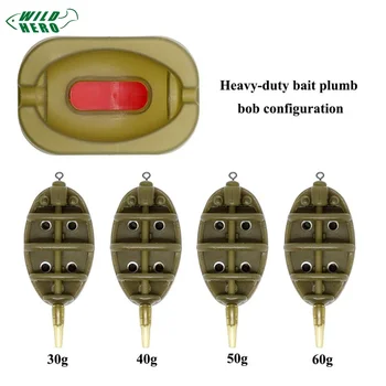 

WILDHERO Carp Fishing Inline Method Feeder 4 Feeders 15/20/25 / 35g 30/40/50 / 60g Mold Set Fishing Tool 2019