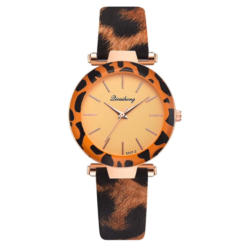 Цвет: желтый Новые модные женские часы Montre Femme кожаная с леопардовым принтом аналоговые кварцевые часы женские наручные часы Reloj Mujer Zegarek Damski - Цвет: Цвет: желтый