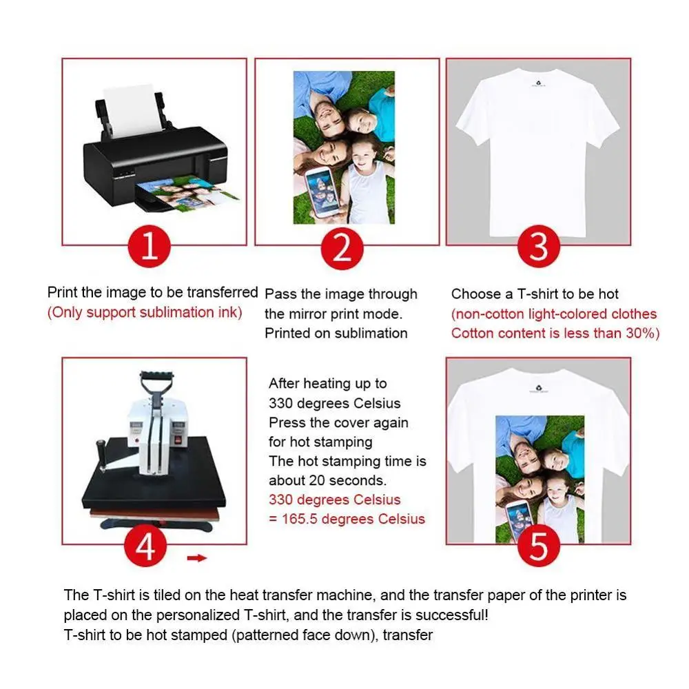 10 шт./компл. футболка A4 передачи бумага, железо на жару Пресс светильник ткани Бумага для футболки печать футболки ремесло A4 струйный K3U5