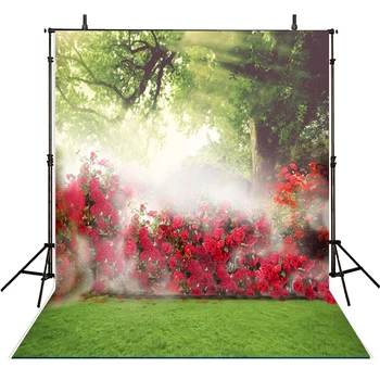 

Bokeh Photography Backdrops Red Flowers Backdrop for Photography Scenery Background for Photo Studio Kids Foto Achtergrond