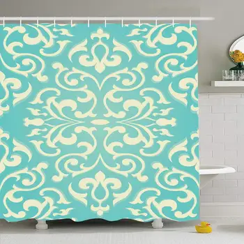 

Shower Curtain Set with Hooks 66x72 Oriental Abstract Ornament Templates Traditional Lace Colour Rseamless Carpet Textile On