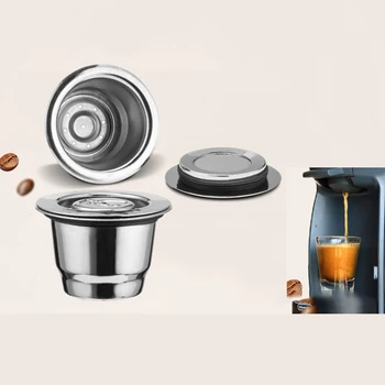 

Stainless Steel Reusable Capsules Refillable Coffee Capsules Pods with Lids Compatible with Nespresso Espresso Maker