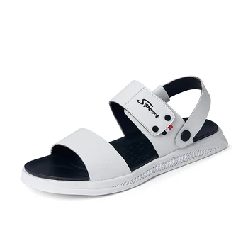 

New Comfortable Genuine Leather Men Sandals Spring Summer Outdoor Beach Shoes Male Slip on Casual Leisure Slippersjavascript: