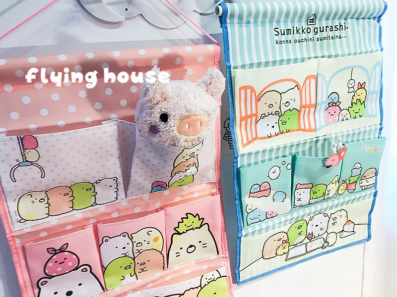 Cartoon Sumikko Gurashi Wall Hanging Organizer Storage Bag Containing Collection Toys Decor Pocket Pouch barbie extra dolls