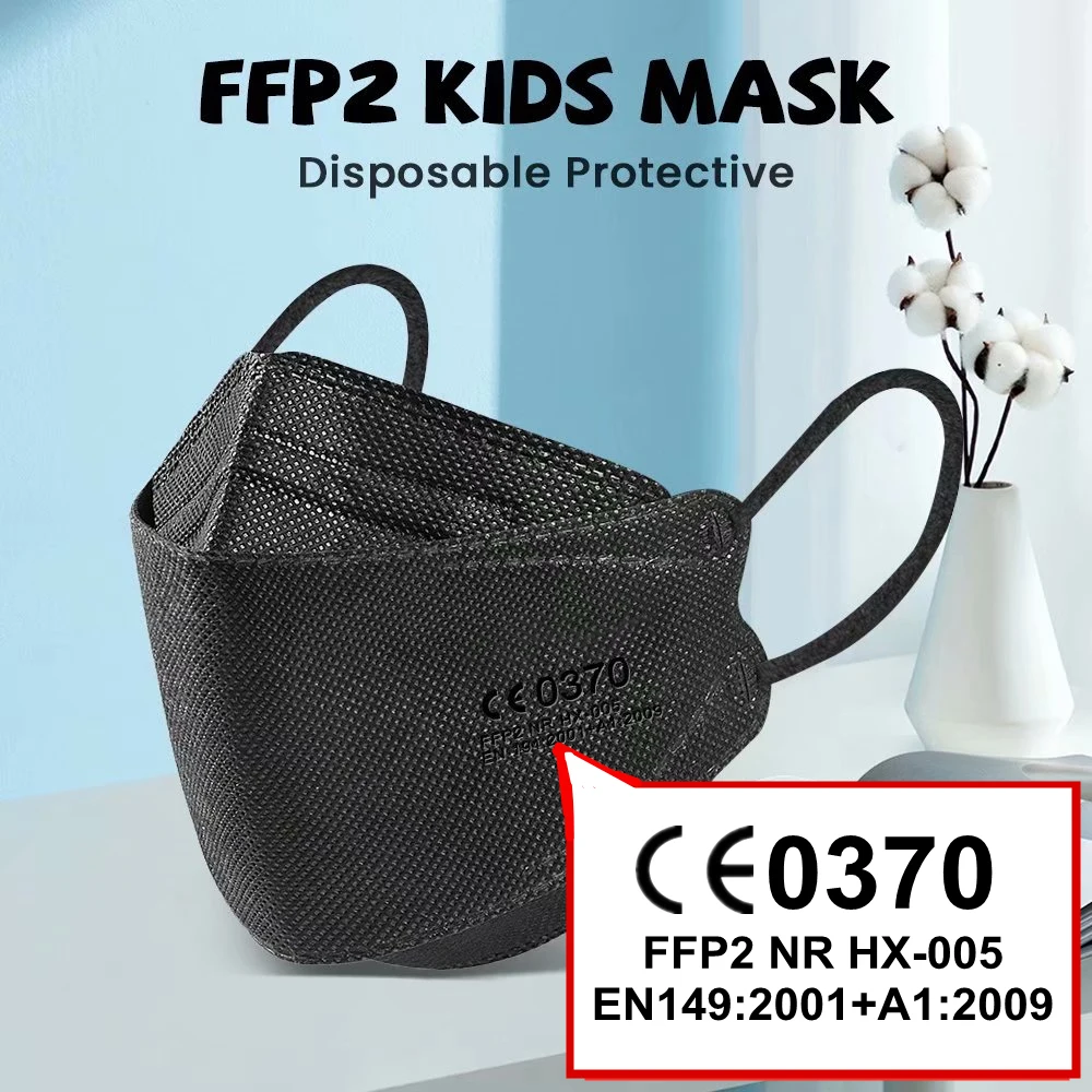 10/50/100/200pcs Child CE FFP2 KN95 Masks mascarillas niños fpp2 Protective mask 4 Layers Filter safe Approved kn95 ce ffp2 mask 2