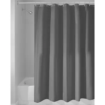 

Unique Design Elegant Fabric Shower Curtain Charcoal Water Repellent, Modern Fashion Bathroom Curtain with Free White Plastic