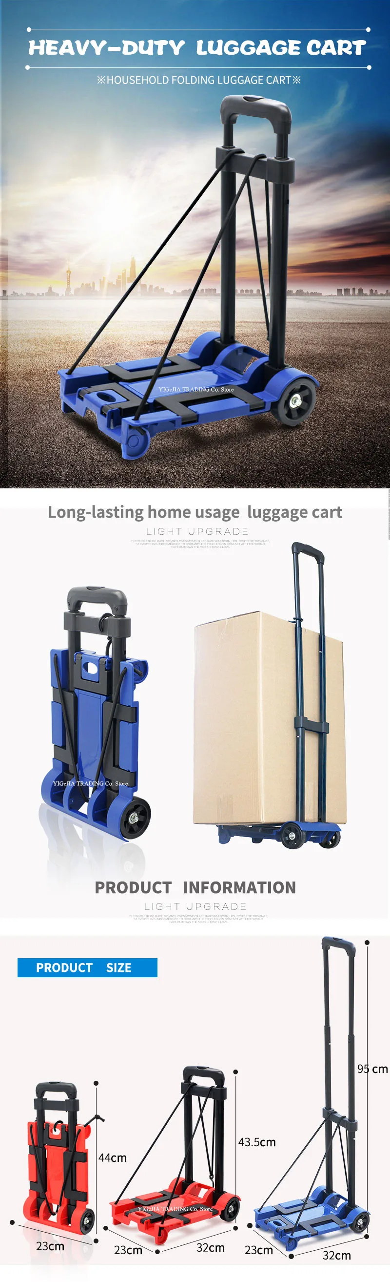 heavy duty luggage cart large wheels