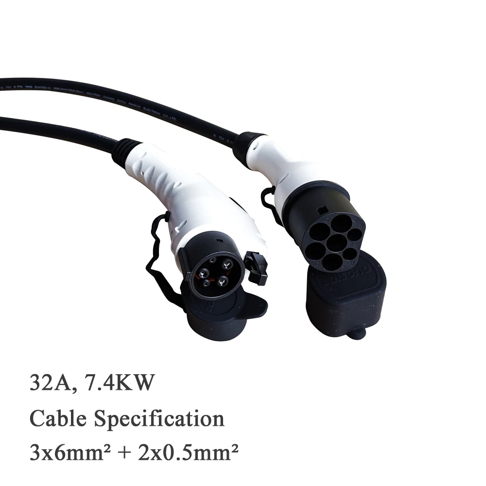 EVSE 32A EV зарядный кабель SAE J1772 тип 1 к Тип 2 IEC62196 разъем 5 метров штекер гнездо для Nissan