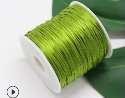 50Meters X 1MM Chinese Knot Rattail Satin Cord for Braided Macrame String Jewelry Findings Beading Rope 34 Colours 