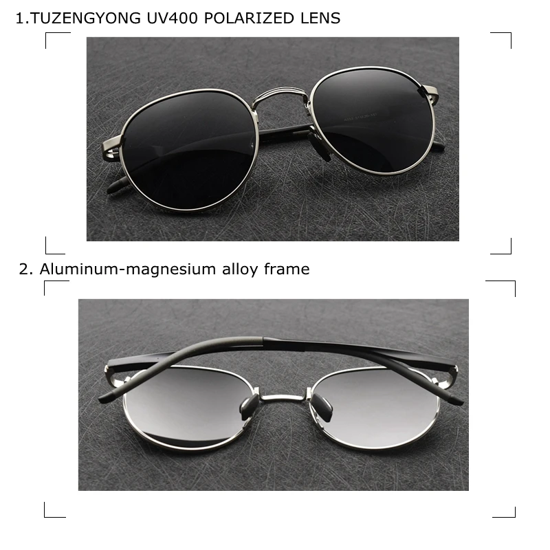 Polarisierte Sonnenbrille Gothic Steampunk Vintage Rund Uv400_voghion.com