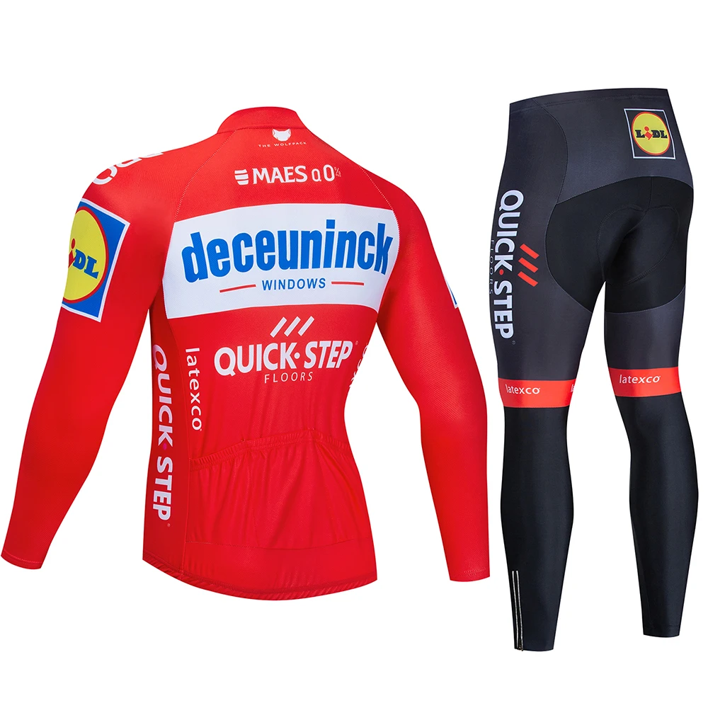 QUICK STEP Team Cycling jersey Long sleeve kit clothes bike clothing bib Pants 19D gel pad ropa ciclismo uniformes bicycle
