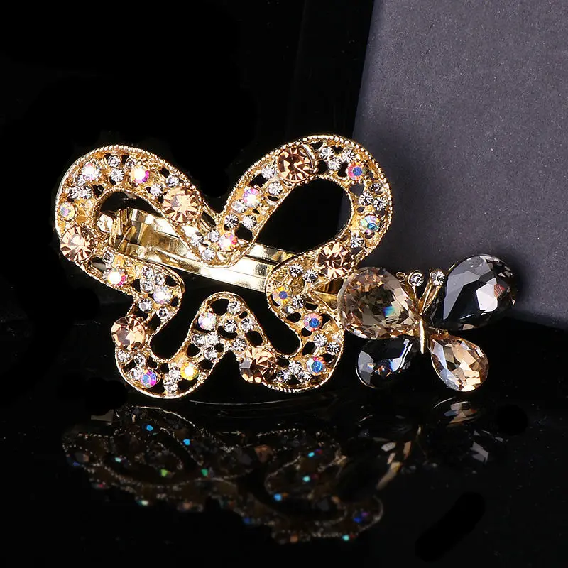New Korea Exquisite Elegant Crystal Luxury French Hair Clips Women Girls Hair Barrettes Accessories Ornaments Hairpins Headdress goody hair clips Hair Accessories