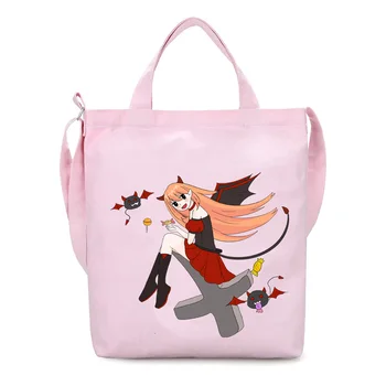 

Fashion Women Canvas Bags Simple Messenger Bags Shoulder Bags Cartoon Printed Female Girls Casual Soft Zipper Canvas Handbags