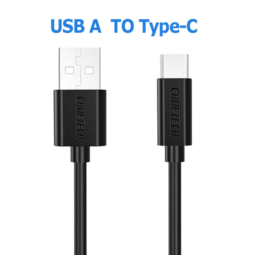 CHOETECH USB C кабель для samsung S8 S9 S10 для Xiaomi USB C-C кабель 3A Быстрая зарядка данных для huawei P20 Pro MacBook Pro - Цвет: Type A to Type C